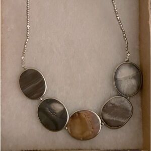 Jjill silver and mother of pearl necklace. ~~~ LIKE NEW!